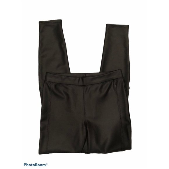 Express Womens Faux Leather Leggings Black Mid Rise Stretch Elastic Waist S‎ - Picture 9 of 9